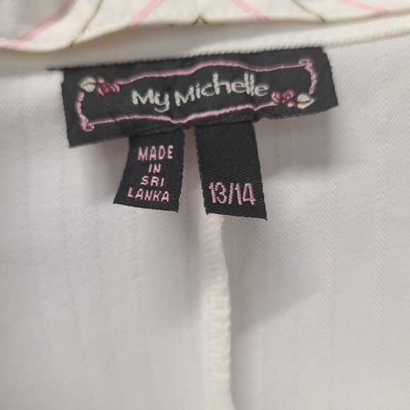 My Michelle creme blazer with removable stripe lapel 13/14 - Picture 3 of 6